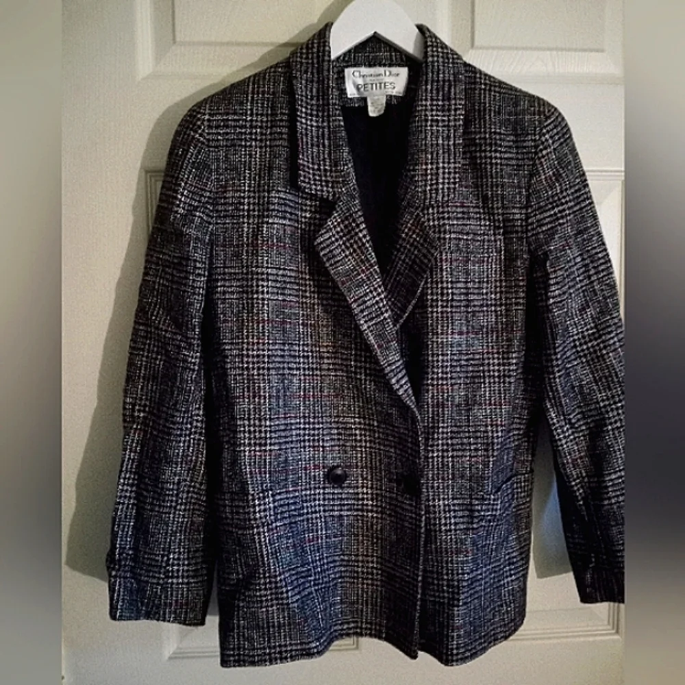 ∆ Lady’s CHRISTIAN DIOR Separates | Black/Red/White Tweed Blazer | Size: 12P